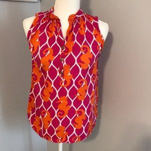Seahorse print top XS